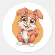 Adorable Bunny Sticker - Niedlicher Cartoon Rabbit