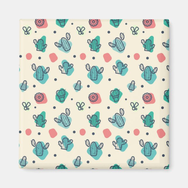 Adorable Cactus Muster Magnet (Vorne)
