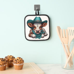 Adorable Cala in Cowboy Hat und Bandana Topflappen
