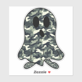 Adorable Camouflage Halloween Ghost Aufkleber