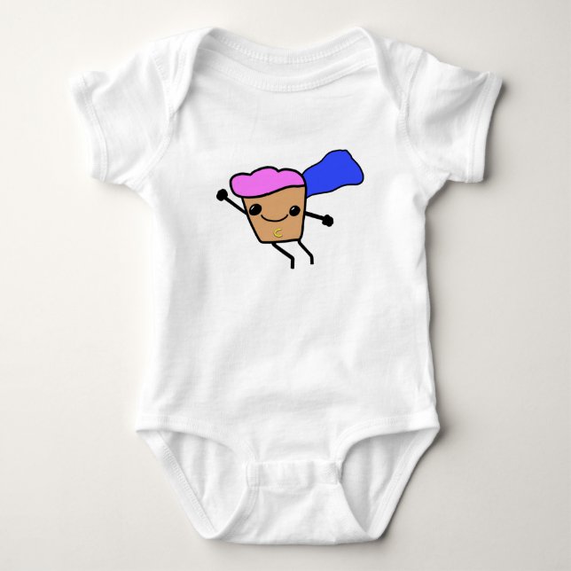 Adorable Captain Cupcake Superhero Cute Kids Gesch Baby Strampler (Vorderseite)