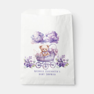 Adorable Carriage Teddy Bear Girl Babydusche Geschenktütchen