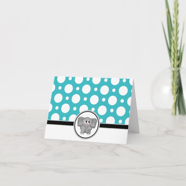 Adorable Carte de point Polka Turquoise personnali (Devant)