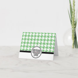 Adorable carte éléphante verte personnalisée Carte