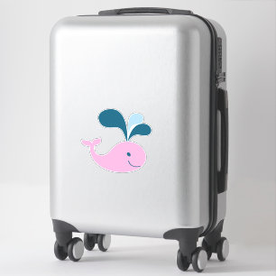 Adorable Cartoon Baby Whale Aufkleber