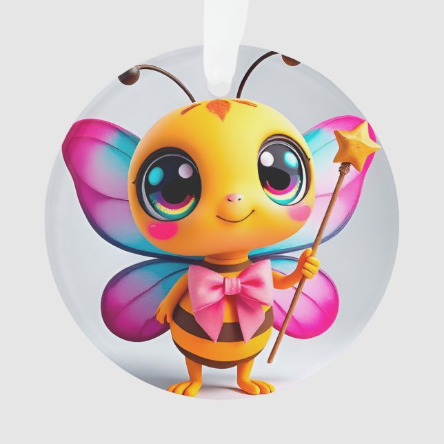 Adorable Cartoon Bee Fairy Ornament (Vorderseite)