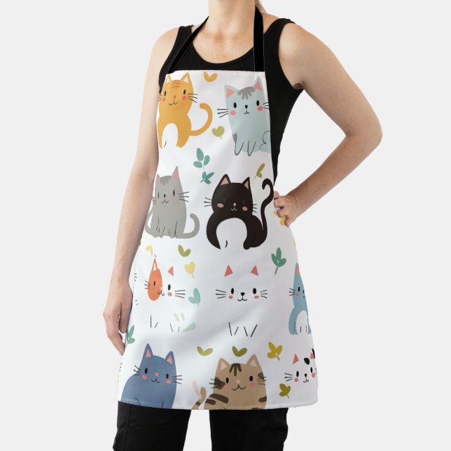 "Adorable Cartoon Cat Schürze - Niedlich und funkt (InSitu)