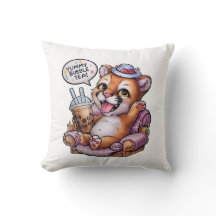 Adorable Cartoon Cougar: Gemütlich, Kawaii Vibes