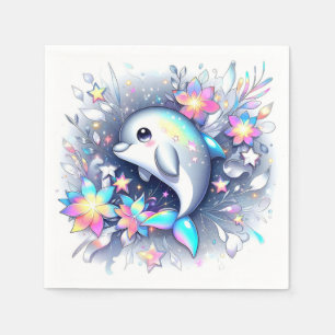 Adorable Cartoon Dolphin Babydusche Serviette