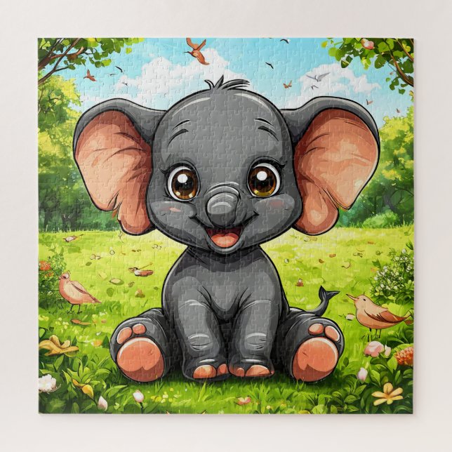 Adorable Cartoon Elephant (Vertikal)