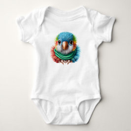 Adorable Cartoon Fluffy Happy Baby Parrot Baby Strampler