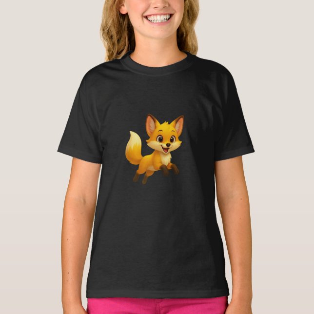 Adorable Cartoon Fox Illustration - Niedlich spiel T-Shirt (Vorderseite)