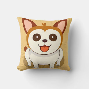 Adorable Cartoon Hund mit fröhlichem Ausdruck Kissen