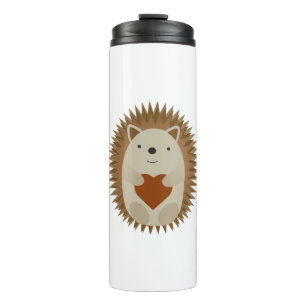 Adorable Cartoon Igel Holen eines Herzens Thermosbecher