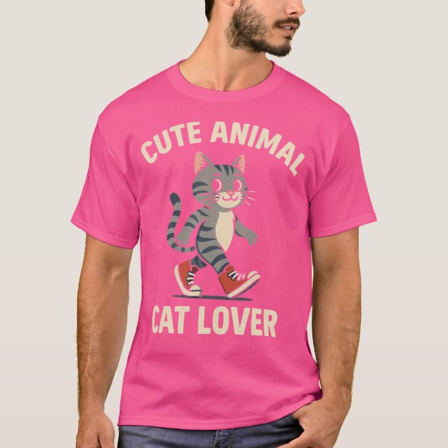 Adorable Cartoon Kitty in Sneakers Grafisches T-Sh T-Shirt (Vorderseite)