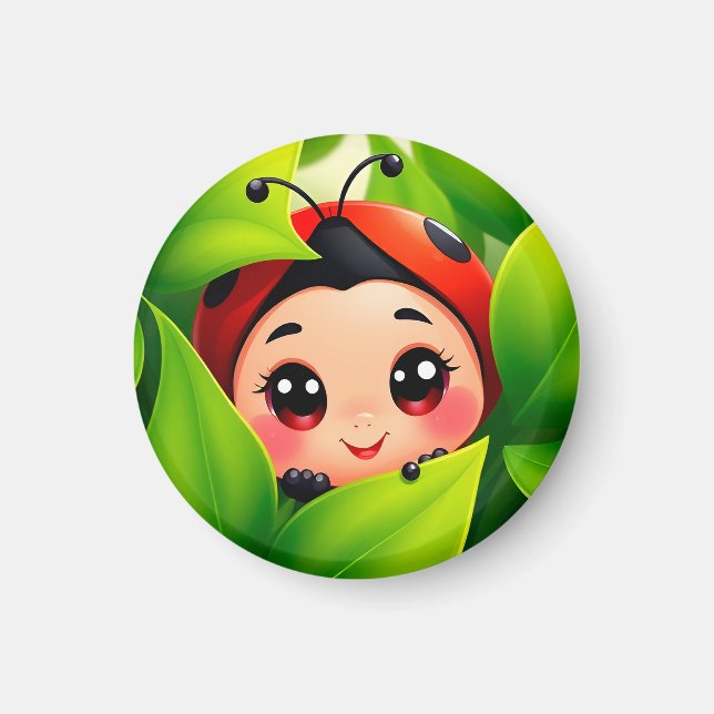 Adorable Cartoon Ladybug Magnet (Vorne)