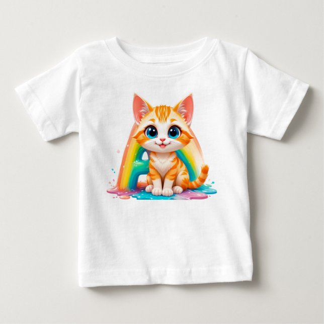 Adorable Cartoon Orange Kitten Baby T-shirt (Vorderseite)