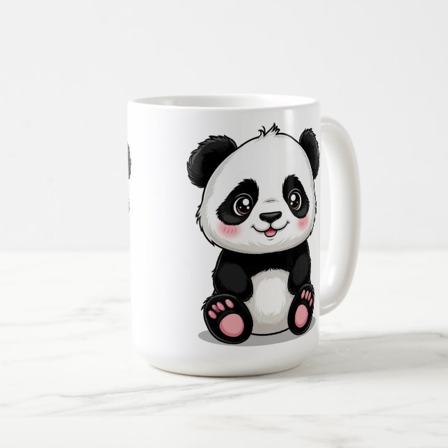 Adorable Cartoon Panda Kaffeetasse (VorderseiteRechts)