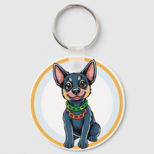 Adorable Cartoon Puppy Schlüsselanhänger