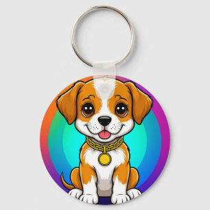 Adorable Cartoon Puppy Schlüsselanhänger
