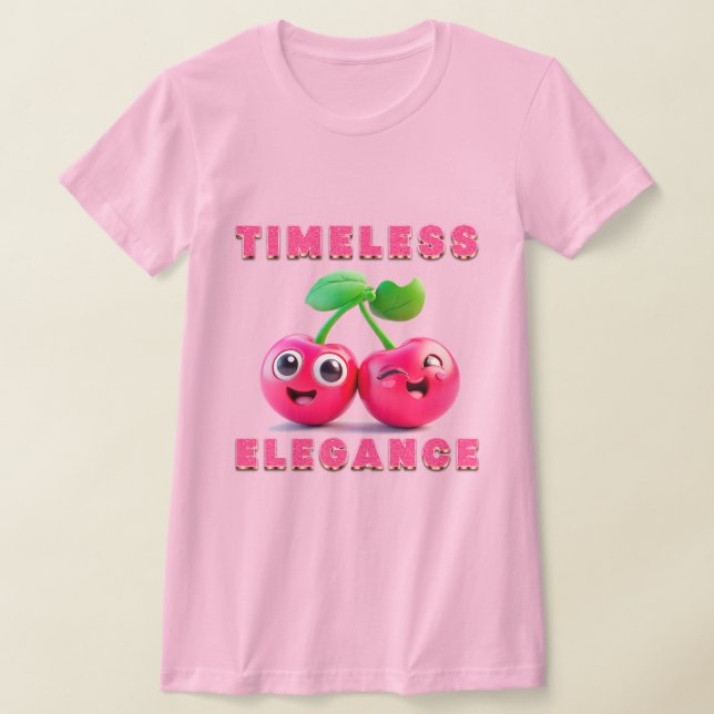 Adorable Cartoon Stil fröhlich Kirsche T-Shirt (Ablage )