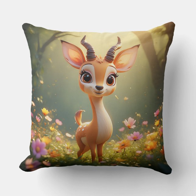 Adorable Cartoon von lebhaften Blume gepflegt Kissen (Vorderseite)