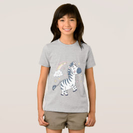 Adorable Cartoon Zebra mit Regenbogen und Sternen Tri-Blend Shirt