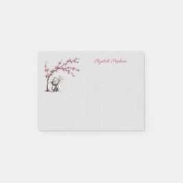 Adorable Cat and Cherry Blossoms Post it Notes Post-it Klebezettel