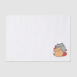Adorable Cat and Dog Hug - Meow & Woof Design Seidenpapier
