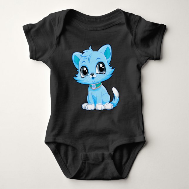 Adorable Cat Cartoon Baby Strampler (Vorderseite)