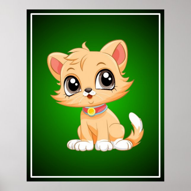 Adorable Cat Cartoon Poster (Vorne)