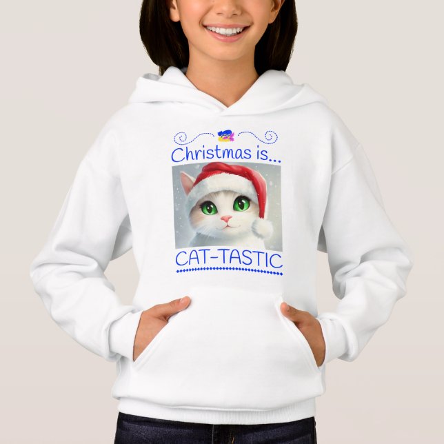 Adorable Cat Christmas Tee – Cat-tastic Holidays (Devant)