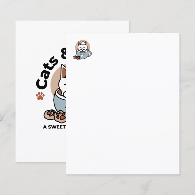 Adorable Cat in Tasse Holiday Design - Katze & Kak (Vorne/Hinten)