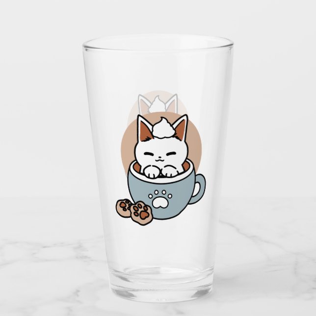 Adorable Cat in Tasse Holiday Design - Katze & Kak (Vorderseite)