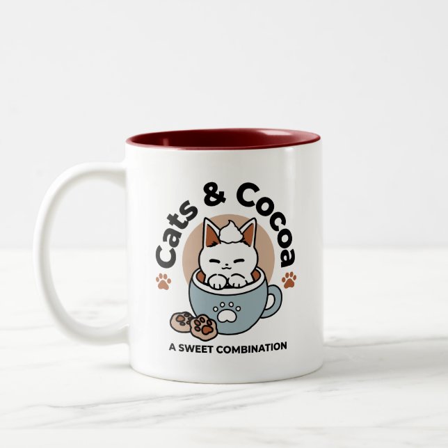 Adorable Cat in Tasse Holiday Design - Katze & Kak (Links)