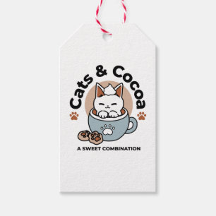 Adorable Cat in Tasse Holiday Design - Katze & Kak Geschenkanhänger