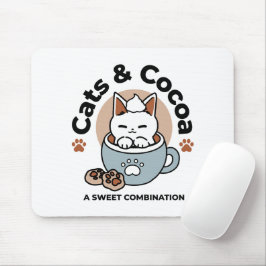 Adorable Cat in Tasse Holiday Design - Katze & Kak Mousepad
