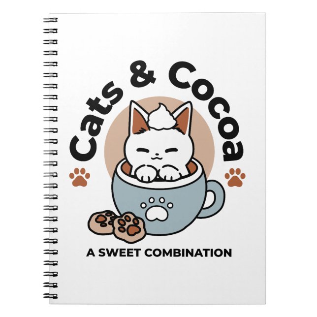 Adorable Cat in Tasse Holiday Design - Katze & Kak Notizblock (Vorderseite)
