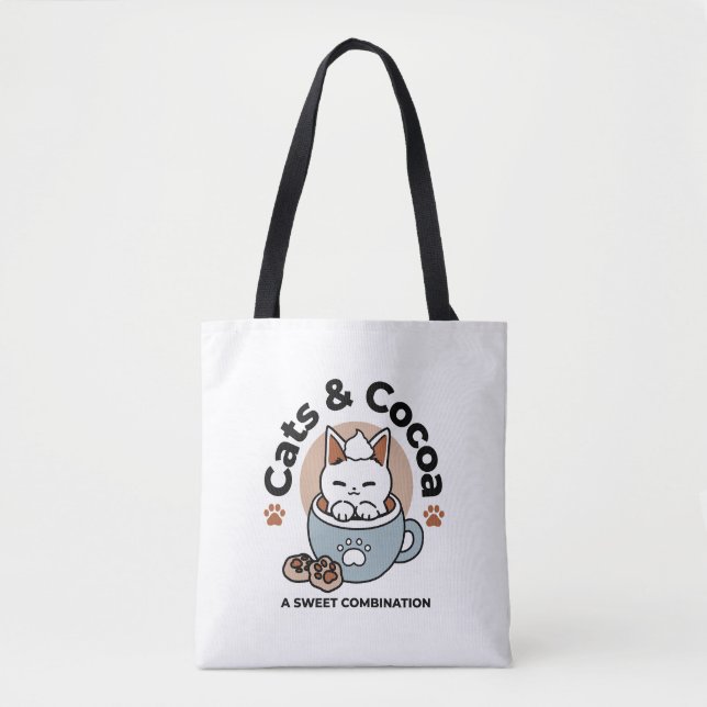 Adorable Cat in Tasse Holiday Design - Katze & Kak Tasche (Vorderseite)