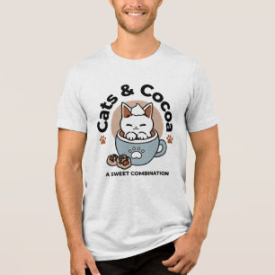 Adorable Cat in Tasse Holiday Design - Katze & Kak Tri-Blend Shirt