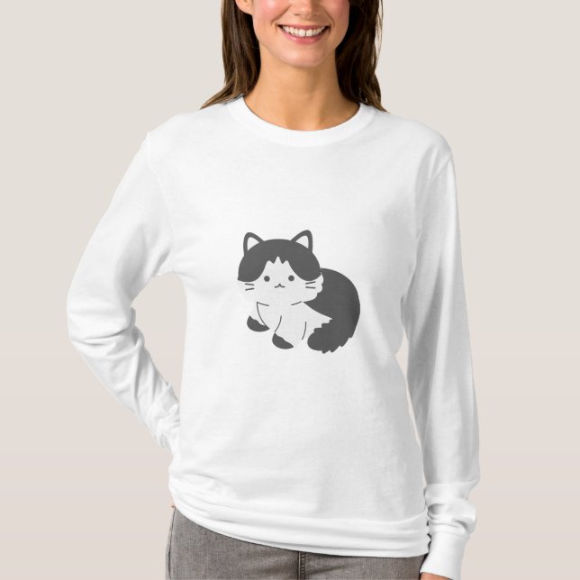 Adorable Cat Long Sleeve T - Shirt (Vorderseite)