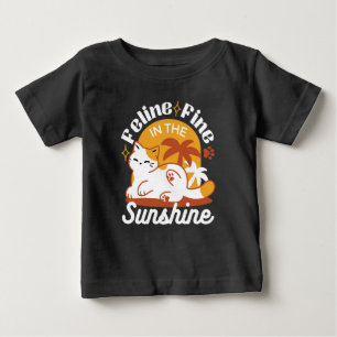Adorable Cat Relaxen in der Sonne - Sommergäste Baby T-shirt