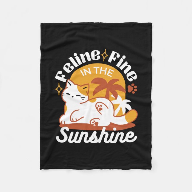 Adorable Cat Relaxen in der Sonne - Sommergäste Fleecedecke (Vorderseite)