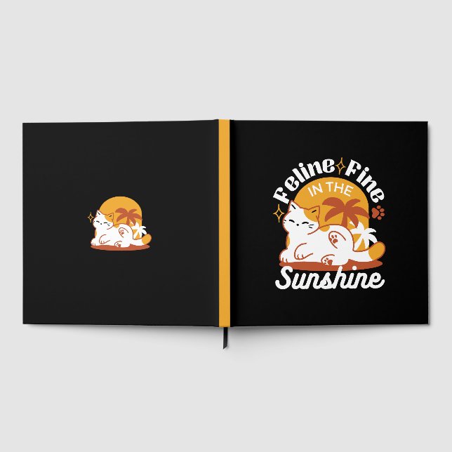 Adorable Cat Relaxen in der Sonne - Sommergäste Gästebuch (Voll)