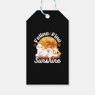 Adorable Cat Relaxen in der Sonne - Sommergäste Geschenkanhänger
