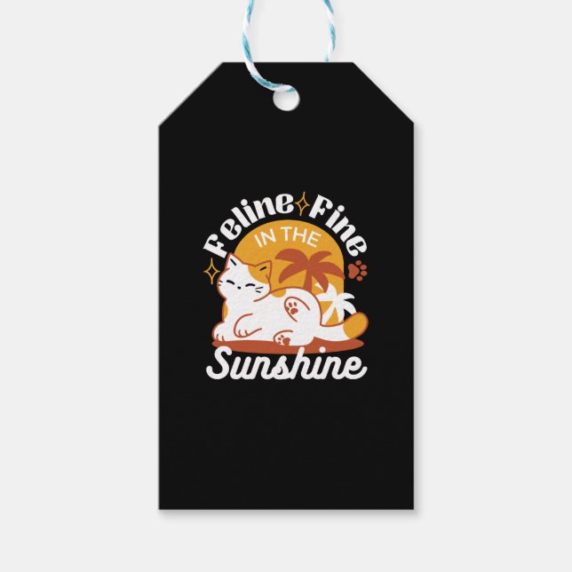 Adorable Cat Relaxen in der Sonne - Sommergäste Geschenkanhänger (Vorderseite)