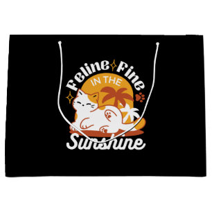 Adorable Cat Relaxen in der Sonne - Sommergäste Große Geschenktüte