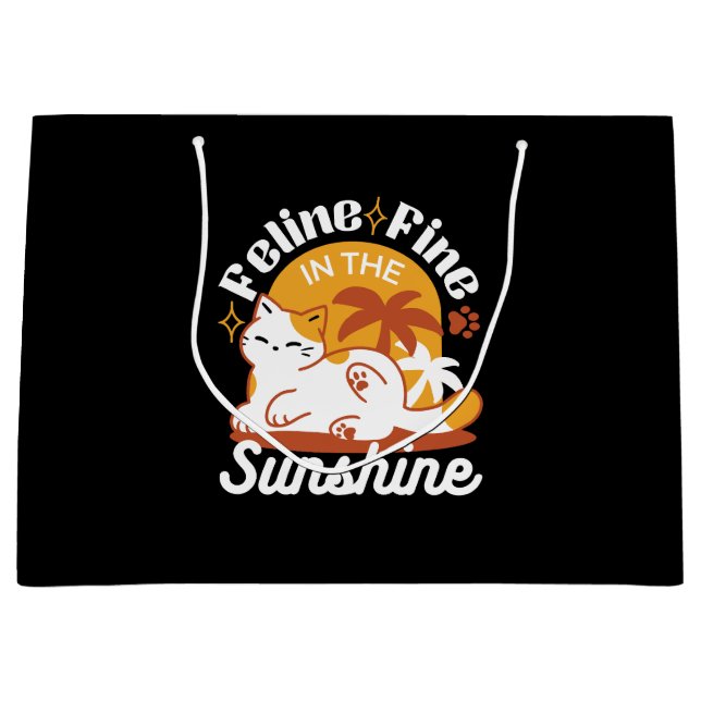 Adorable Cat Relaxen in der Sonne - Sommergäste Große Geschenktüte (Vorderseite)