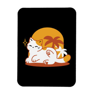 Adorable Cat Relaxen in der Sonne - Sommergäste Magnet