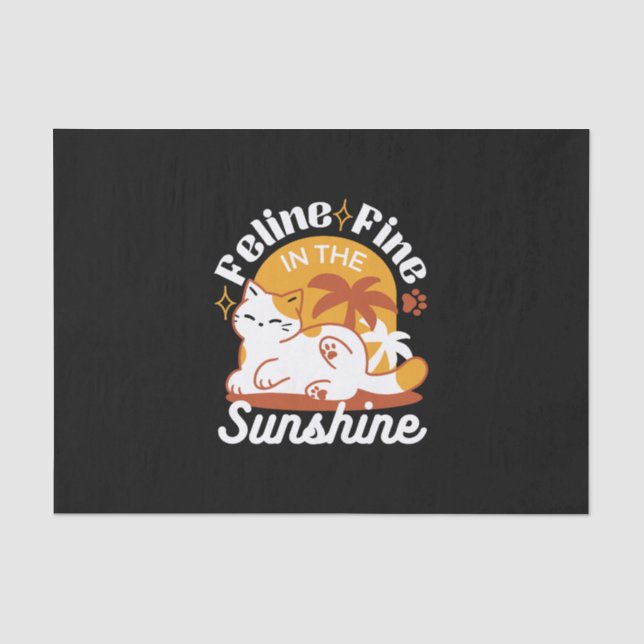 Adorable Cat Relaxen in der Sonne - Sommergäste Seidenpapier (Vorderseite)